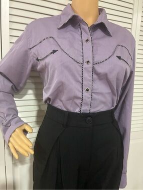 Panhandle Slim Lavender Western Button-Down Shirt